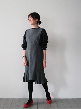 「 グレー」｜LITTLEBLACKさん（レディース・162cm）の秋コーディネート