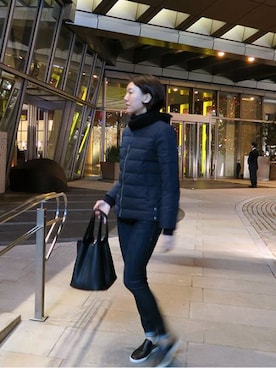 「ラウンドネック」｜LITTLEBLACKさん（レディース・162cm）の冬コーディネート