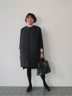 「7分袖」｜「アイテム（ジャケット/アウター）」を使った、LITTLEBLACKさん（レディース・162cm）の冬コーディネート