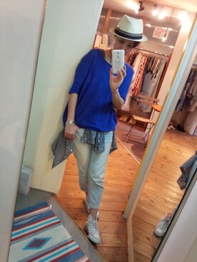 「NOMBRE IMPAIR（ノンブルアンペール）のアイテム（Tシャツ/カットソー）」を使った、rolypoly since 2011さん（レディース・165cm）の春コーディネート