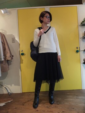 「NOMBRE IMPAIR（ノンブルアンペール）のアイテム（ニット/セーター）」を使った、rolypoly since 2011さん（レディース・165cm）の冬コーディネート