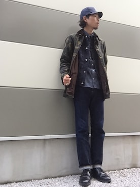 「RRL（ダブル アール エル）のアイテム（デニムジャケット）」を使った、MーROUさん（メンズ・170cm）の秋コーディネート