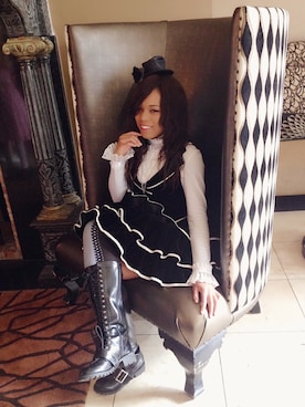 「lolitafashion」｜「アイテム（帽子）」を使った、ハルミさん（レディース・167cm）の春コーディネート
