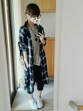 「アイテム（アクセサリー、パープル系）」を使った、大福。さん（レディース・168cm）の秋コーディネート