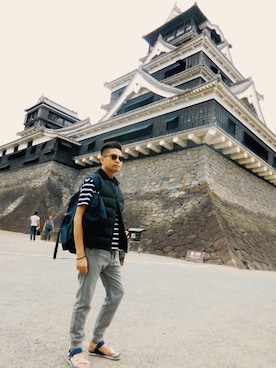 「travel」｜「アイテム（キャップ）」を使った、sai saiさん（メンズ・178cm）の秋コーディネート