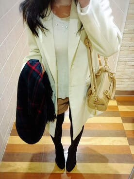 「Honeys（ハニーズ）のアイテム（ダウンジャケット/コート）」を使った、抹茶ちゃさん（レディース・166cm）の冬コーディネート