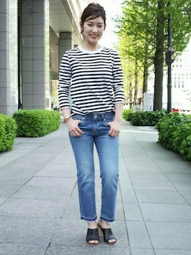 「Deuxieme Classe（ドゥーズィエムクラス）のPARISIENNE◆（Tシャツ/カットソー）」を使った、CANONさん（レディース・156cm）の春コーディネート