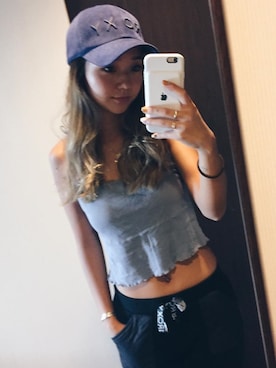 「ROXY（ロキシー）のアイテム（帽子）」を使った、KIYさん（レディース・158cm）の秋コーディネート