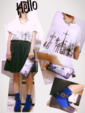 「ROSE BUD（ローズバッド）の(RELIGION) B123CND13 CARDINAL DRESS（ワンピース、ホワイト系）」を使った、sanさん（レディース・148cm）の夏コーディネート