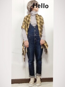 「CONVERSE（コンバース）のCONVERSE CVS ALL STAR HI（スニーカー、ホワイト系）」を使った、sanさん（レディース・148cm）の冬コーディネート