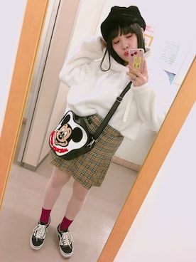 「アイテム（キャスケット）」を使った、chicoさん（レディース・157cm・10代）の冬コーディネート