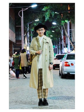 「UNDERGROUND（アンダーグラウンド）のアイテム（その他シューズ、ブラック系）」を使った、洪承顥さんの冬コーディネート