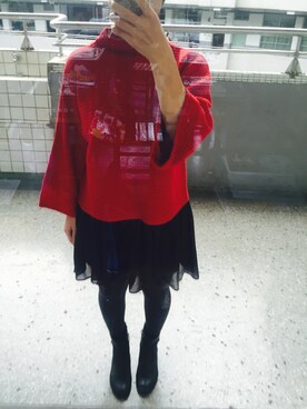 「ALDO（アルド）のアイテム（ブーツ、ブラック系）」を使った、Claire  H.さん（レディース・164cm）の秋コーディネート