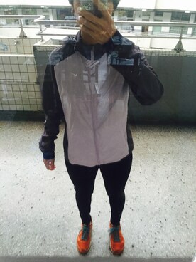 「NIKE（ナイキ）のアイテム（ジャケット/アウター、パープル系）」を使った、Claire  H.さん（レディース・164cm）の冬コーディネート