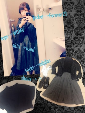 「mode」｜「アイテム（ライダースジャケット）」を使った、minakekkeさん（レディース・157cm）の春コーディネート