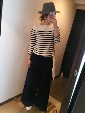 「choosy chu（チュージーチュー）のアイテム（ハット、グレー系）」を使った、Jさん（レディース・168cm）の秋コーディネート