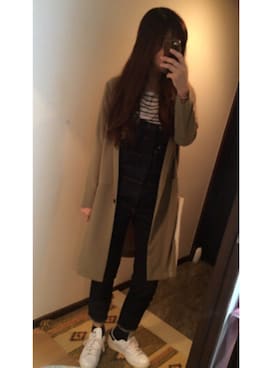 「H&M（エイチ・アンド・エム）のアイテム（ジャケット/アウター、グリーン系）」を使った、Jさん（レディース・168cm）の秋コーディネート