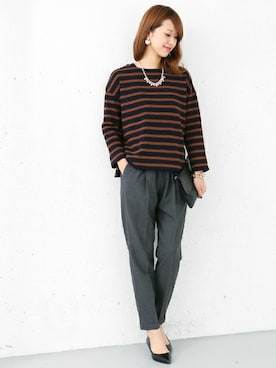 「グレーパンツ」｜DOORS WOMENSさん（レディース・168cm）の冬コーディネート