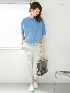 「ブルー x ホワイト」｜DOORS WOMENSさん（レディース・168cm）の春コーディネート