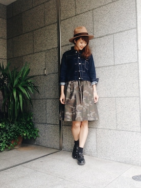 「カモフラスカート」｜DOORS WOMENSさん（レディース・168cm）の秋コーディネート