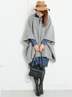 「URBAN RESEARCH DOORS WOMENS」｜「アイテム（ポンチョ）」を使った、DOORS WOMENSさん（レディース・168cm）の秋コーディネート