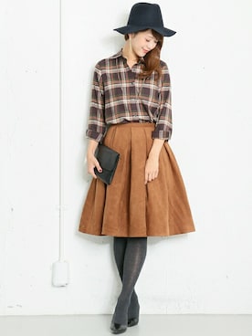「膝丈スカート」｜DOORS WOMENSさん（レディース・168cm）の秋コーディネート