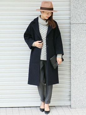 「URBAN RESEARCH DOORS WOMENS」｜「アイテム（チェスターコート）」を使った、DOORS WOMENSさん（レディース・168cm）の秋コーディネート