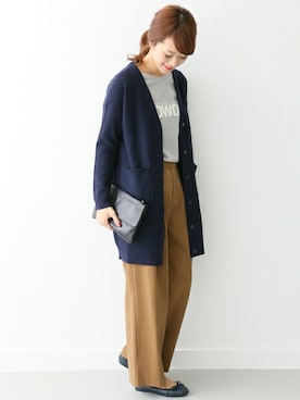 「URBAN RESEARCH DOORS（アーバンリサーチドアーズ）のDOORS コットンタックワイドパンツ（その他パンツ）」を使った、DOORS WOMENSさん（レディース・168cm）の冬コーディネート