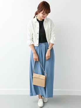 「Hanes」｜「アイテム（デニムジャケット）」を使った、DOORS WOMENSさん（レディース・168cm）の冬コーディネート