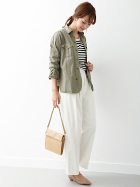 「URBAN RESEARCH DOORS（アーバンリサーチドアーズ）のDOORS コットンタックワイドパンツ（その他パンツ）」を使った、DOORS WOMENSさん（レディース・168cm）の冬コーディネート