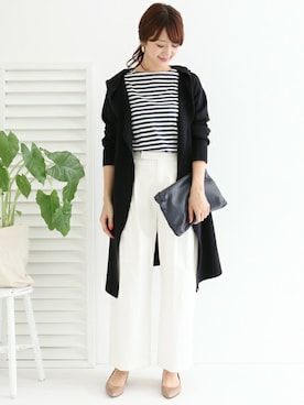 「URBAN RESEARCH DOORS（アーバンリサーチドアーズ）のDOORS コットンタックワイドパンツ（その他パンツ）」を使った、DOORS WOMENSさん（レディース・168cm）の春コーディネート