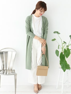 「URBAN RESEARCH DOORS（アーバンリサーチドアーズ）のDOORS コットンタックワイドパンツ（その他パンツ）」を使った、DOORS WOMENSさん（レディース・168cm）の春コーディネート