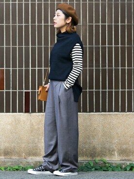 「URBAN RESEARCH DOORS WOMENS」｜「アイテム（ハンチング/ベレー帽）」を使った、DOORS WOMENSさん（レディース・168cm）の秋コーディネート