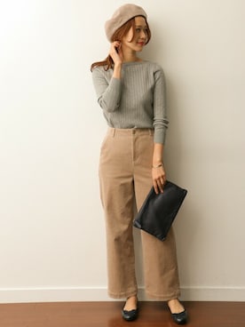 「URBAN RESEARCH DOORS WOMENS」｜「アイテム（ハンチング/ベレー帽）」を使った、DOORS WOMENSさん（レディース・168cm）の冬コーディネート