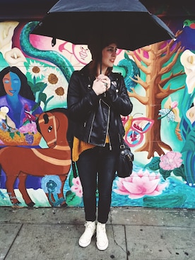 「MANGO（マンゴ）のアイテム（その他アウター）」を使った、Rachel Wescheさん（レディース・165cm）の秋コーディネート