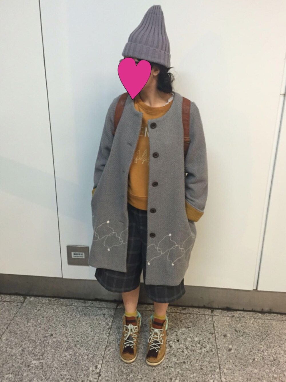 「POU DOU DOUの変わり織りツイード刺繍コート（その他アウター、グレー系）」を使った、ゆきちゃんさん（レディース・154cm）の春コーディネートの1枚目の写真