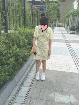 「Ne-net（ネネット）のアイテム（サロペット/オーバーオール）」を使った、ゆきちゃんさん（レディース・154cm）の夏コーディネート