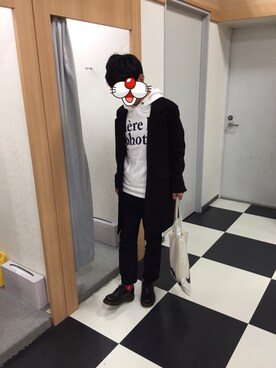 「ショッピング」｜「アイテム（チェスターコート）」を使った、のぞみさん（メンズ・172cm）の秋コーディネート