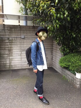 「ショッピング」｜「アイテム（デニムジャケット）」を使った、のぞみさん（メンズ・171cm）の春コーディネート