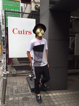 「Cuirs（キュイー）のアイテム（アクセサリー）」を使った、のぞみさん（メンズ・170cm）の秋コーディネート