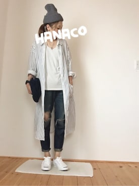 「LILY BROWN（リリーブラウン）のアイテム（シャツワンピース）」を使った、はなこさん（レディース・160cm）の夏コーディネート