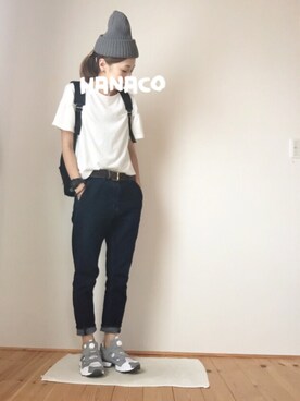 「BEAUTY&YOUTH UNITED ARROWS（ビューティーアンドユースユナイテッドアローズ）の【WEB限定】by ※∵デニムテーパード9分丈パンツ　◆（デニムパンツ）」を使った、はなこさん（レディース・160cm）の夏コーディネート