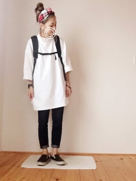 「BEAUTY&YOUTH UNITED ARROWS（ビューティーアンドユースユナイテッドアローズ）の【WEB限定】by ※∵デニムテーパード9分丈パンツ　◆（デニムパンツ）」を使った、はなこさん（レディース・160cm）の夏コーディネート