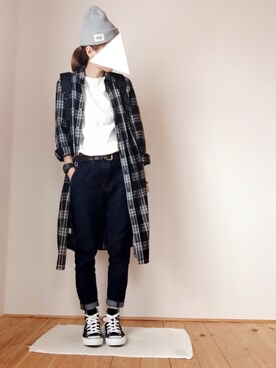 「BEAUTY&YOUTH UNITED ARROWS（ビューティーアンドユースユナイテッドアローズ）の【WEB限定】by ※∵デニムテーパード9分丈パンツ　◆（デニムパンツ）」を使った、はなこさん（レディース・160cm）の秋コーディネート