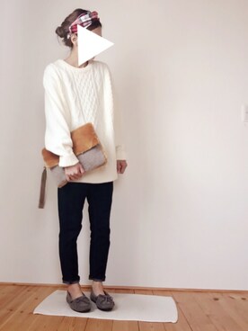 「BEAUTY&YOUTH UNITED ARROWS（ビューティーアンドユースユナイテッドアローズ）の【WEB限定】by ※∵デニムテーパード9分丈パンツ　◆（デニムパンツ）」を使った、はなこさん（レディース・160cm）の秋コーディネート