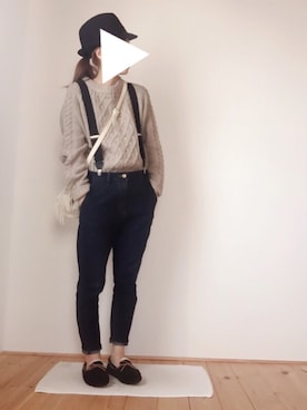 「BEAUTY&YOUTH UNITED ARROWS（ビューティーアンドユースユナイテッドアローズ）の【WEB限定】by ※∵デニムテーパード9分丈パンツ　◆（デニムパンツ）」を使った、はなこさん（レディース・160cm）の秋コーディネート