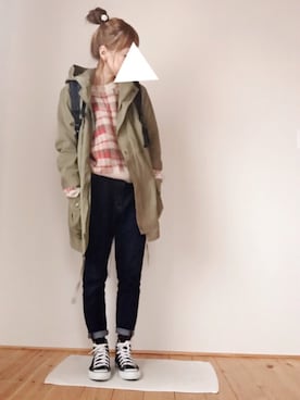 「BEAUTY&YOUTH UNITED ARROWS（ビューティーアンドユースユナイテッドアローズ）の【WEB限定】by ※∵デニムテーパード9分丈パンツ　◆（デニムパンツ）」を使った、はなこさん（レディース・160cm）の秋コーディネート