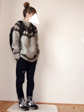 「BEAUTY&YOUTH UNITED ARROWS（ビューティーアンドユースユナイテッドアローズ）の【WEB限定】by ※∵デニムテーパード9分丈パンツ　◆（デニムパンツ）」を使った、はなこさん（レディース・160cm）の冬コーディネート