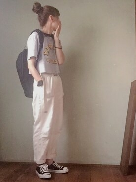 「CONVERSE（コンバース）のCONVERSE コンバース ジャック パーセル / JACK PURCEL（スニーカー）」を使った、はなこさん（レディース・160cm）の夏コーディネート