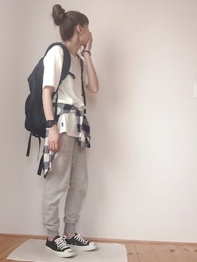 「CONVERSE（コンバース）のCONVERSE コンバース ジャック パーセル / JACK PURCEL（スニーカー）」を使った、はなこさん（レディース・160cm）の夏コーディネート